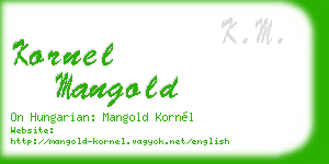 kornel mangold business card